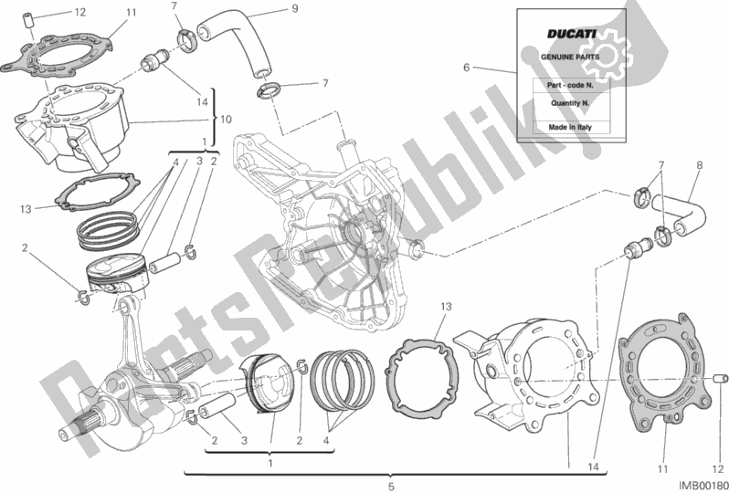 Alle onderdelen voor de Cilinder - Zuiger van de Ducati Multistrada 1200 S Pikes Peak Thailand 2014